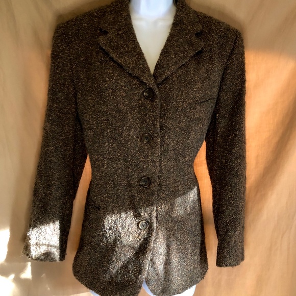 Vintage Pietrefesa Alpaca Wool Marbled Brown Blazer, Size 10 - Picture 6 of 8